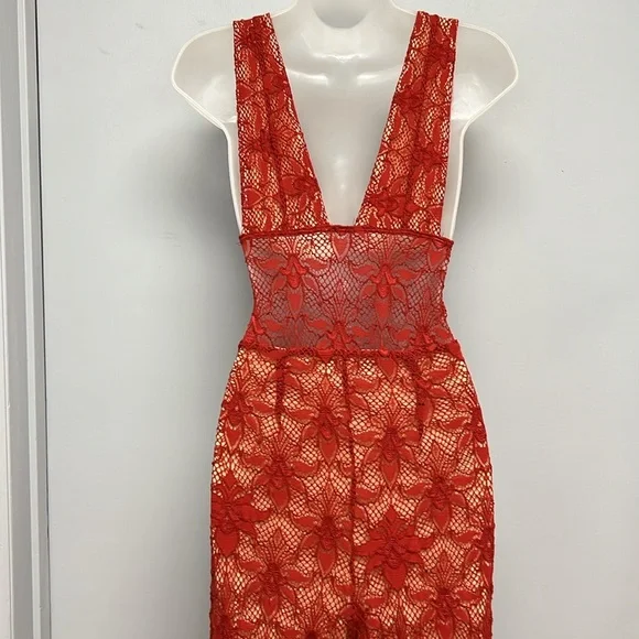 Nightcap x Free People Red Lace Jumpsuit – Size 2 – Made in USA
